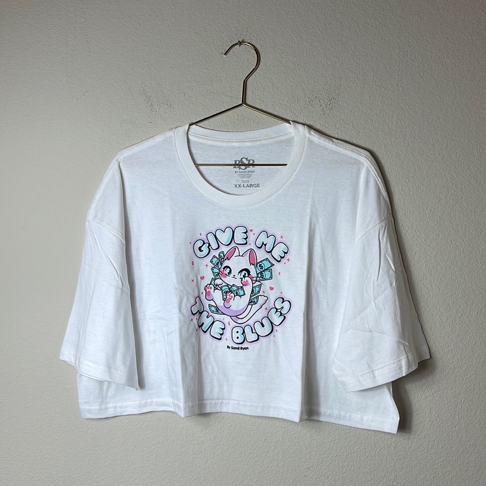 NEW BSR By Samii Ryan “Give Me The Blues” Cropped Tee
